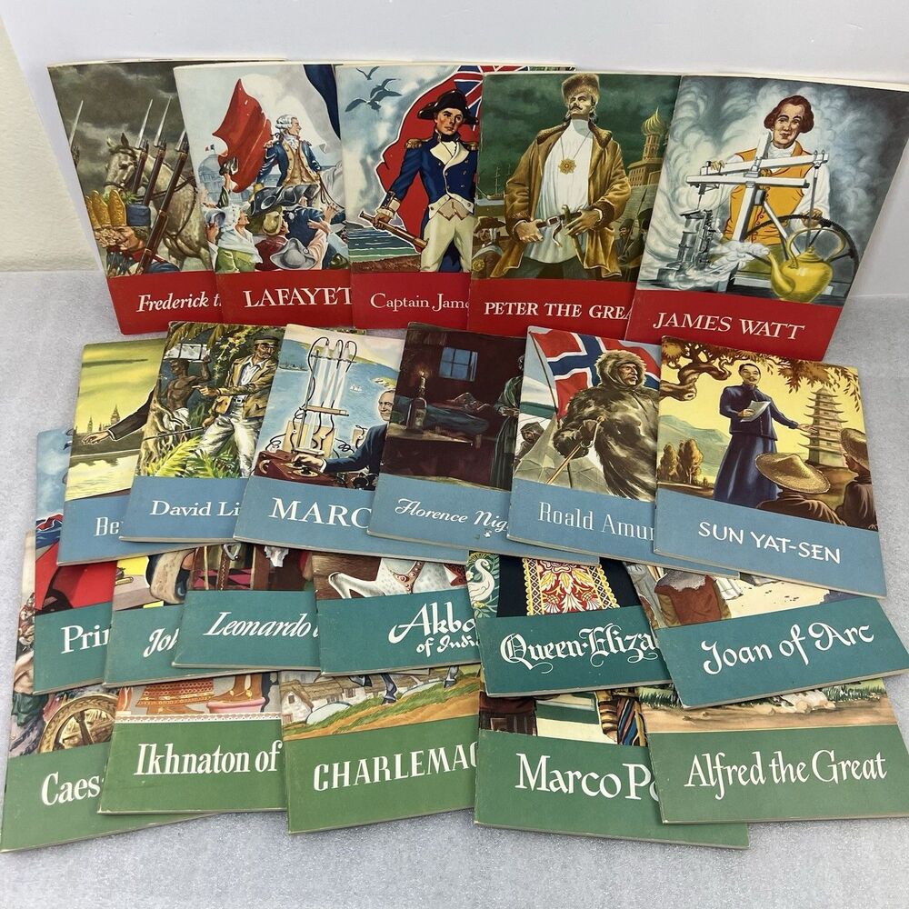 1950s REAL PEOPLE Historical Bio. Row Peterson & Company Unitext BOOKS Lot Of 22